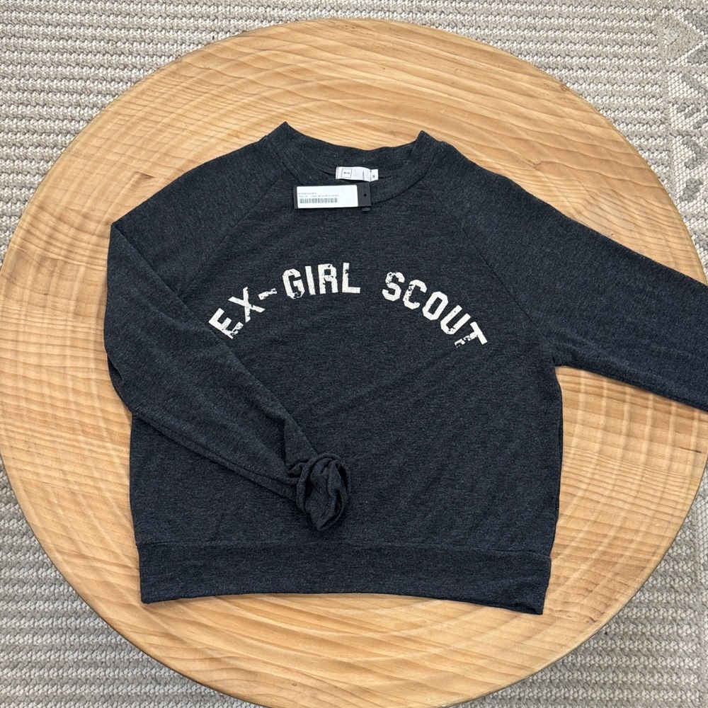 EX-GIRL SCOUT Charcoal Graphic Pullover Sweatshirt